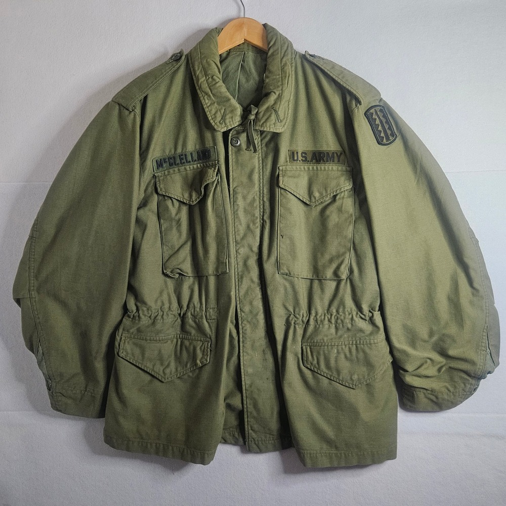 Vintage 1970 US Army M-65 Field Jacket OG-107 Rolane Sportswear Large Regular